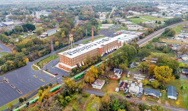 aerial view of a large building